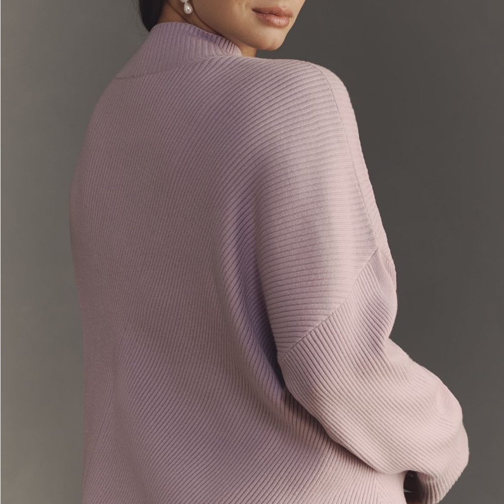 Maeve The Meredith Mock Neck Sweater Lavender Ribbed Size XL NWT - Picture 4 of 4